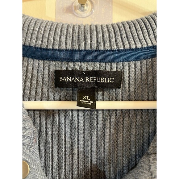 Banana Republic Men’s Long Sleeve Polo Sweater Knit Cotton Blue Size XL - Picture 3 of 6